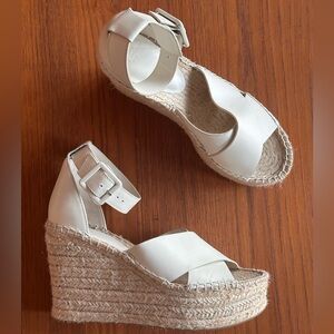Marc Fisher Cream Espadrille Wedges